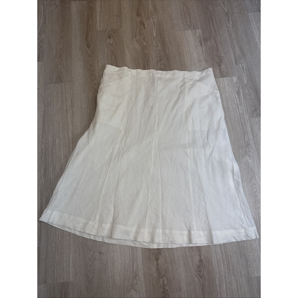 NWT J Jill 100% Linen White Lined Maxi Skirt Plus Size 3X Coastal Wedding Preppy